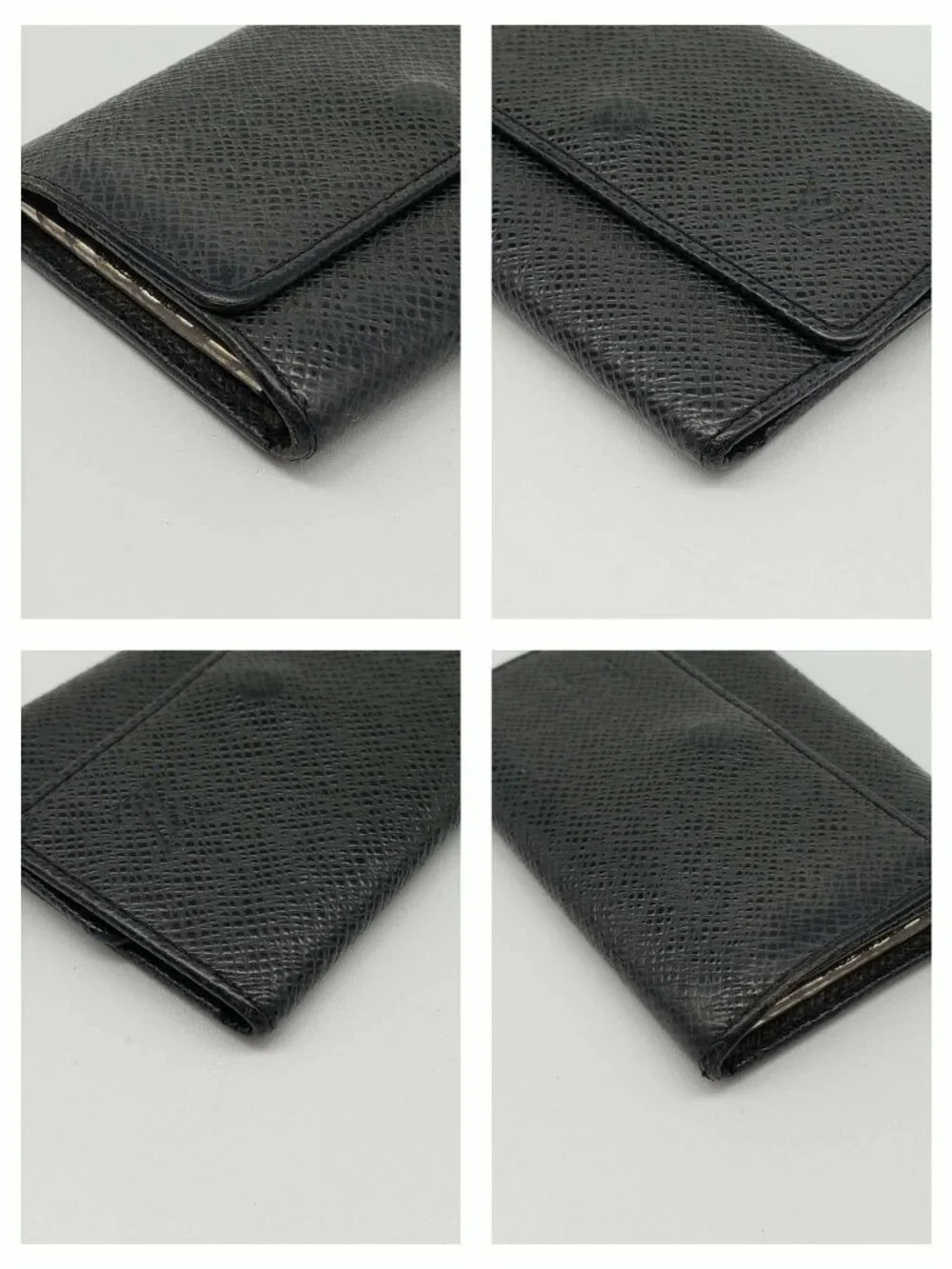 Authentic Louis Vuitton 6-Key Holder – Black Leather – Silver Hardware